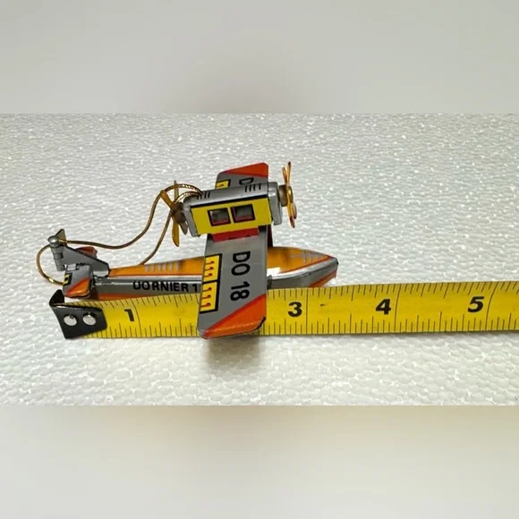 Vintage Style Toy Airplane Set - Orange and Yellow